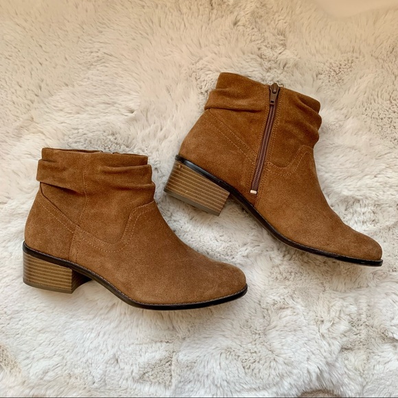 Vionic Shoes - Vionic Kanela Toffee Brown Slouchy Suede Ankle Boot, 8.5